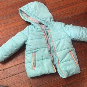 Carter's Light Blue Hooded Jacket size 2T puffer